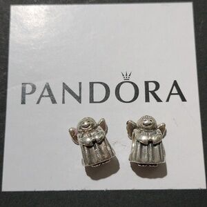 Pandora Angel of Hope Charm 790337 ALE 925 Sterling Silver, Set of 2
